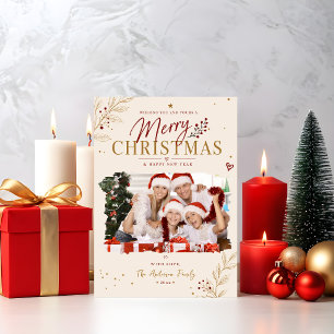 Cartes Pour Fêtes Annuelles Photo de Noël élégant et personnalisé