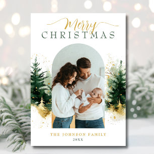 Cartes Pour Fêtes Annuelles Photo de Noël Elegant Moderne