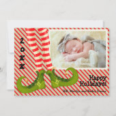 Cartes Pour Fêtes Annuelles Photo de Noël Elf Legs (Devant)