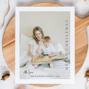Cartes Pour Fêtes Annuelles Photo de Noël en famille légère et aérée