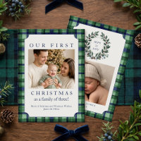 Photo de Noël en tartan pour bébé grandmillennial