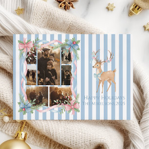 Cartes Pour Fêtes Annuelles Photo de Noël Famille Bonbon Pastel