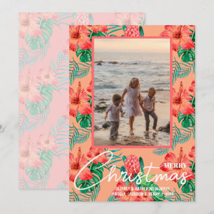 Cartes Pour Fêtes Annuelles Photo de Noël floral Joyeux Noël