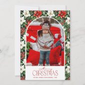 Cartes Pour Fêtes Annuelles Photo de Noël floral joyeux Noël (Devant)