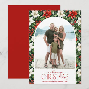 Cartes Pour Fêtes Annuelles Photo de Noël floral joyeux Noël
