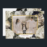 Cartes Pour Fêtes Annuelles Photo de Noël Floral Vintage<br><div class="desc">Floral Vintage Christmas Photo Holiday Card</div>