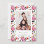 Cartes Pour Fêtes Annuelles Photo de Noël florale (Devant)