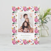 Cartes Pour Fêtes Annuelles Photo de Noël florale (Debout devant)