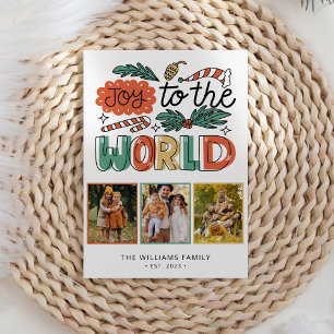 Cartes Pour Fêtes Annuelles Photo de Noël florale moderne Bold