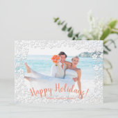 Cartes Pour Fêtes Annuelles Photo de Noël florale tropicale (Debout devant)