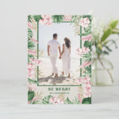 Cartes Pour Fêtes Annuelles Photo de Noël florale tropicale (Debout devant)