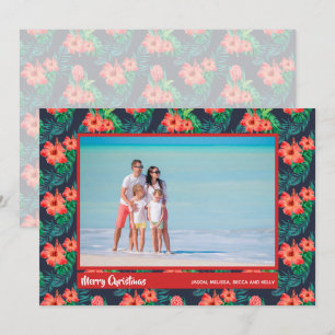 Cartes Pour Fêtes Annuelles Photo de Noël florale tropicale