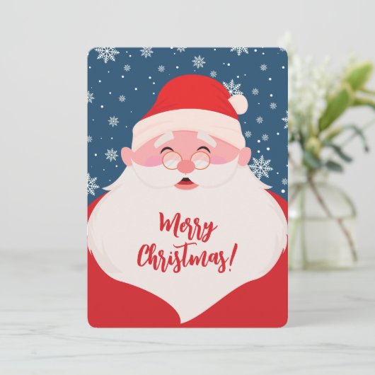Cartes Pour Fêtes Annuelles Photo de Noël graphique de Cute Père Noël (Debout devant)