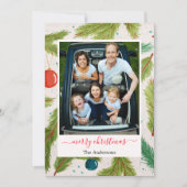 Cartes Pour Fêtes Annuelles Photo de Noël Green White (Devant)