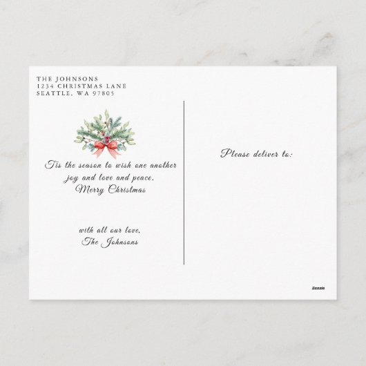 Cartes Pour Fêtes Annuelles Photo de Noël hiver (Dos)