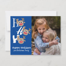 Photo de Noël Ho Ho Ho Renne Bleu Nouveauté