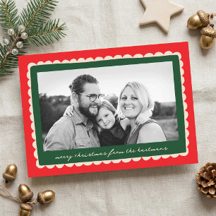 Cartes Pour Fêtes Annuelles Photo de Noël horizontal à coquille dessinée à la