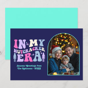 Cartes Pour Fêtes Annuelles Photo de Noël Indigo Disco à l'ère de mon Casse-No