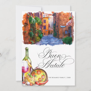 Cartes Pour Fêtes Annuelles Photo de Noël italien Buon Natale moderne