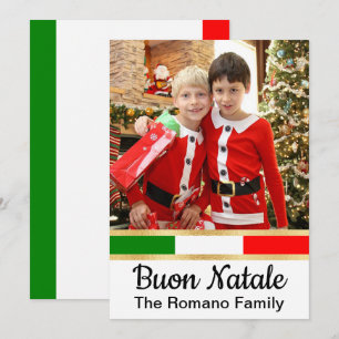 Cartes Pour Fêtes Annuelles Photo de Noël italienne Buon Natale