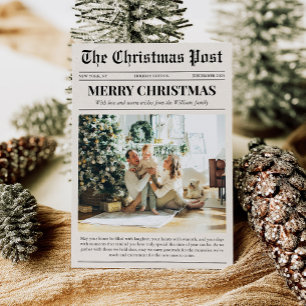 Cartes Pour Fêtes Annuelles Photo de Noël Journal Joyeux Noël