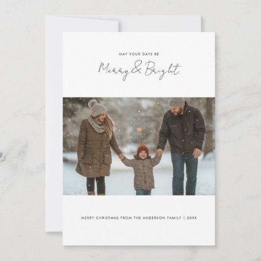 Cartes Pour Fêtes Annuelles Photo De Noël Joyeuse Et Lumineuse Peu Chère (Devant)