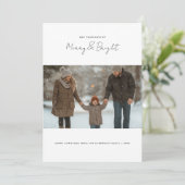 Cartes Pour Fêtes Annuelles Photo De Noël Joyeuse Et Lumineuse Peu Chère (Debout devant)