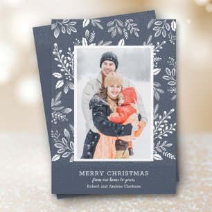 Cartes Pour Fêtes Annuelles Photo de Noël Joyeux Blanc