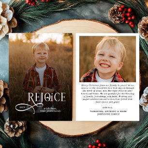 Cartes Pour Fêtes Annuelles Photo de Noël joyeux chrétien religieux Réjouissez