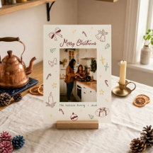 Photo de Noël joyeux dessiné à la main ludique