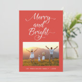 Cartes Pour Fêtes Annuelles Photo de Noël Joyeux et Lumineux (Debout devant)