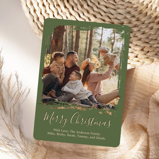 Cartes Pour Fêtes Annuelles Photo de Noël Joyeux Vert