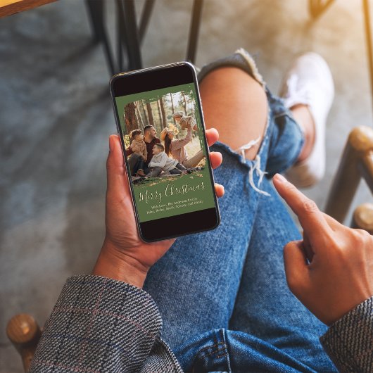 Cartes Pour Fêtes Annuelles Photo de Noël Joyeux Vert