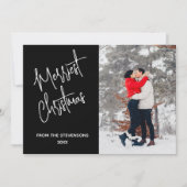 Cartes Pour Fêtes Annuelles Photo de Noël la plus moderne Noir (Devant)