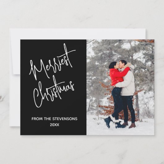 Cartes Pour Fêtes Annuelles Photo de Noël la plus moderne Noir (Devant)