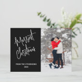 Cartes Pour Fêtes Annuelles Photo de Noël la plus moderne Noir (Debout devant)