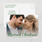 Cartes Pour Fêtes Annuelles Photo de Noël Marié (Devant / Derrière)