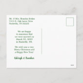 Cartes Pour Fêtes Annuelles Photo de Noël Marié (Dos)