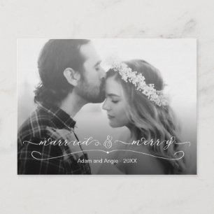 Cartes Pour Fêtes Annuelles Photo de Noël Marié et Joyeux