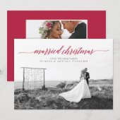 Cartes Pour Fêtes Annuelles Photo de Noël mariée (Devant / Derrière)