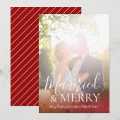 Cartes Pour Fêtes Annuelles Photo de Noël mariée et joyeuse (Devant / Derrière)