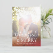 Cartes Pour Fêtes Annuelles Photo de Noël mariée et joyeuse (Debout devant)