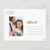 Cartes Pour Fêtes Annuelles Photo de Noël mariée | Script blanc (Dos)