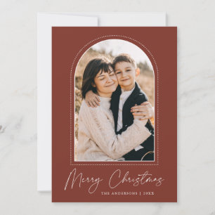 Cartes Pour Fêtes Annuelles Photo de Noël marron arches neigeuses Joyeux Noël