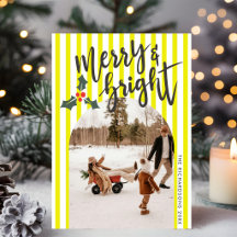 Photo de Noël Merry & Bright à rayures jaunes
