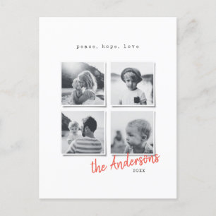 Cartes Pour Fêtes Annuelles Photo de Noël minimale moderne