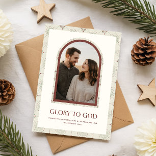 Cartes Pour Fêtes Annuelles Photo de Noël minimaliste de famille avec arche re