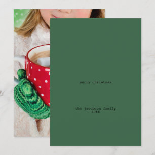 Cartes Pour Fêtes Annuelles Photo de Noël minimaliste minimaliste Vert avant-g