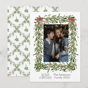 Cartes Pour Fêtes Annuelles Photo de Noël Mistletoe Trellis