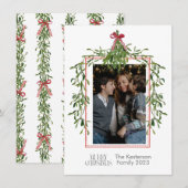 Cartes Pour Fêtes Annuelles Photo de Noël Mistletoe Trellis (Devant / Derrière)